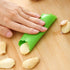 Garlic Press Rocker, Portable Manual Stainless Steel Garlic Press Rocker Crusher Masher with Garlic Peeling Drum