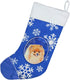 Caroline's Treasures LH9305-CS Pomeranian Winter Snowflakes Holiday Christmas Stocking - Fireplace Hanging Stockings