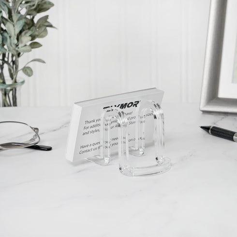 Plymor Clear Acrylic Ribbon-Style Display Easel, 1.875" H x 1.75" W x 2.625" D (6 Pack)