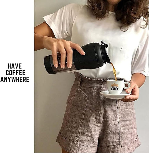 Portable Coffee & Tea Maker, Thermal Infuser, French Press, Single Serve Coffee Maker, BPA Free, 12 fl oz, Black
