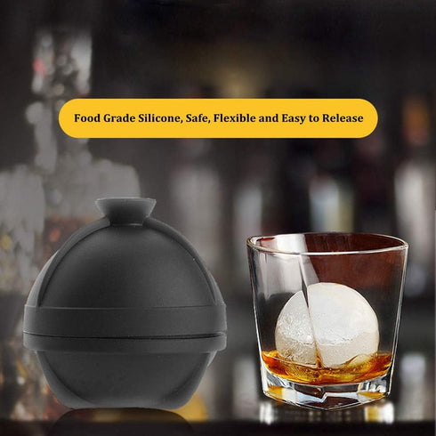 Sphere Ice Molds - 6 Pack - Silicone Ice Ball Molds with Built-in Funnel - Round Ice Cube Molds - Make 2.5 Inch Big Ice