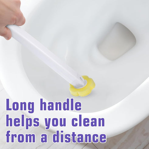 wutfuooo 60pcs Set Disposable Toilet Brush Cleaning System with Refills Pads Replacement Heads, Toilet Cleaning Stick