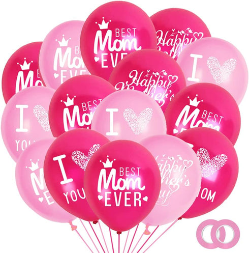 Happy Mother's Day Balloons Party Decorations Supplies - 48PCS Latex 12inch Party Supplies for Best Mom Ever
