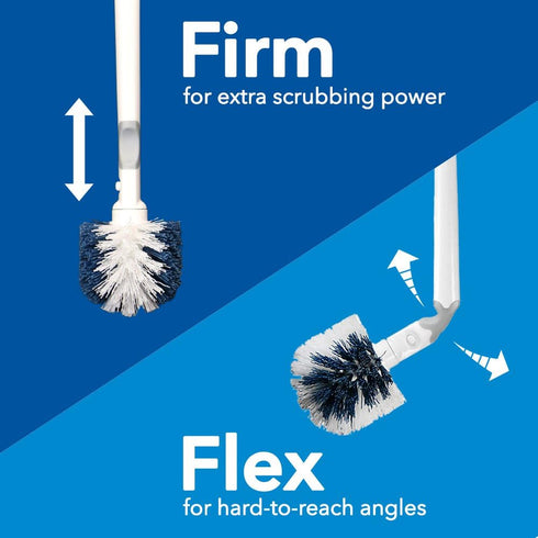Unger No-Drip Toilet Brush Set, Flexible Neck Scrubber with Portable Caddy Holder for Bathroom Cleaning