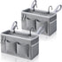 Kanrichu 2pcs Bedside Caddy Hanging Storage Bag, Water Cup Holders, Organizer Baskets