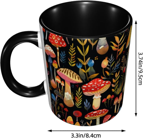 11 Oz Yrebyou Mushroom Coffee Mug for Women Ceramic Tea Cup Novelty Mugs for Office Home Kitchen