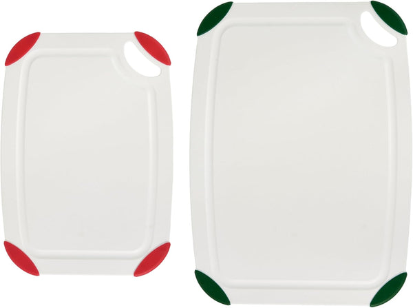 FARBERWARE Cutting Board Set, Made from Recycled PET with Non-Slip Edges, Durable & Dishwasher Safe, 2-Piece
