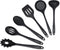 Culinary Couture Black Silicone Kitchen Utensils Set of 6, Non-Stick Heat-Resistant Kitchen Utensils with Steel Inner