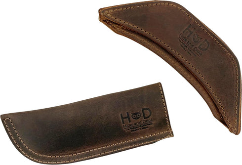 Hide & Drink Rustic Leather Hot Handle Holders, Set of 2 for Cast Iron Skillets & Pans (Bourbon Brown)