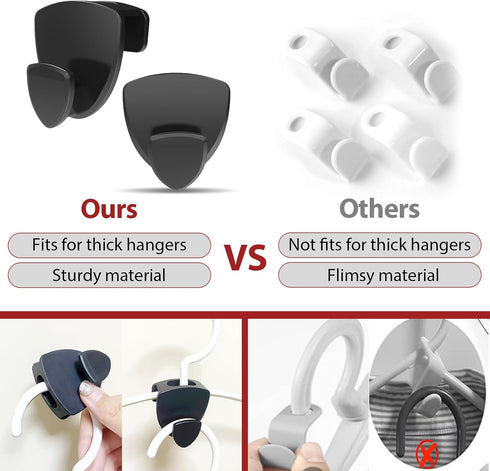Hangers Space Saving 30Pcs, Heavy Duty Hanger Hooks for Closet Organizer, Black