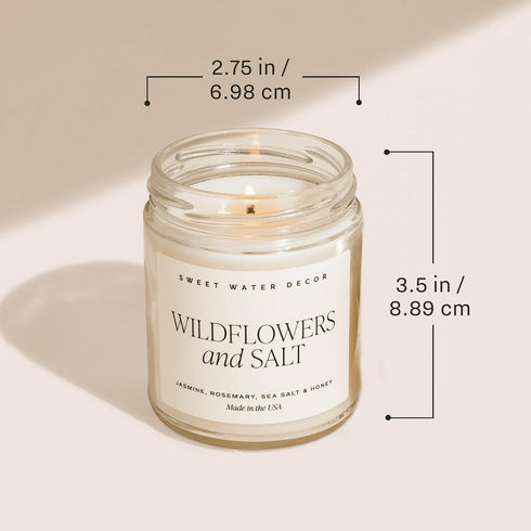 Sweet Water Decor Pumpkin Spice Candle | Pumpkin, Cinnamon, Vanilla Scents | 9oz Clear Jar Soy Candle