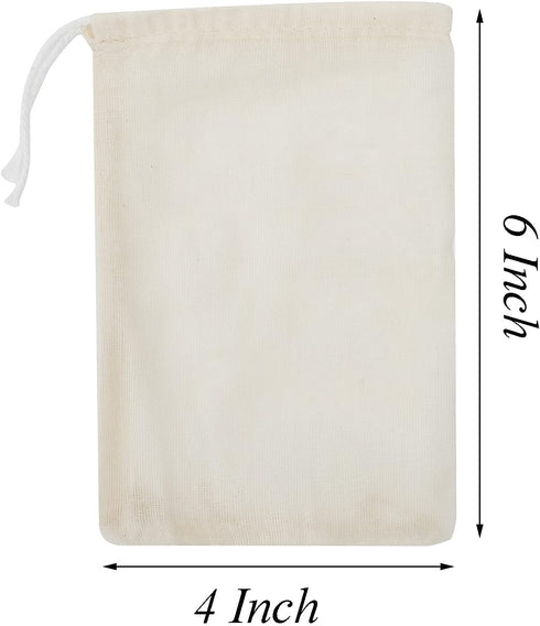 LOOKSGO 25 Pcs 4x6 Inch Muslin Bag Sachet Bags for Party Wedding Home Supplies, Cotton Drawstring Bags