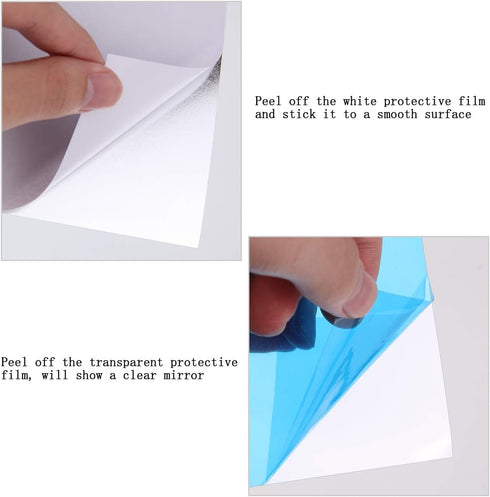 Lamoutor 32 Flexible Mirror Sheets - Self-Adhesive Square Mirror Tiles for Home Decor Wall Stickers