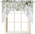 Watercolor Spring Floral Swag Valances for Kitchen Window, Eucalyptus Leaves Flowers Small Swag Curtains Drapes for Bedroom Bathroom Over Sink Rod Pocket Window Treatment Decor Valances, 56x36 Inch by Onekaccu