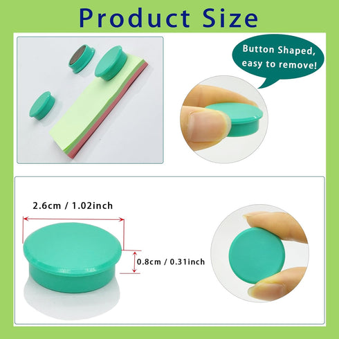 Fridge Magnets, 30 Pcs Strong Small Magnets, Heavy Duty Mini Round Decorative Magnets for Whiteboard, Fridge, and