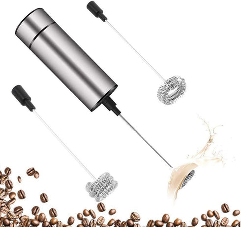 Electric Stirrer, Frother, Stainless Steel Coffee Stirrer Mixer Blender Electric Egg Beater Milk Frother Frother Wand Milk Frother Handheld Home Kitchen Utensils for Coffee, Chocolate by Naroote