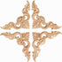 MUXSAM 4Pcs Wood Carved Appliques Onlays, Unpainted Flower Corners Decals for DIY Artwork Project, 15x15cm/5.9"x5.9"