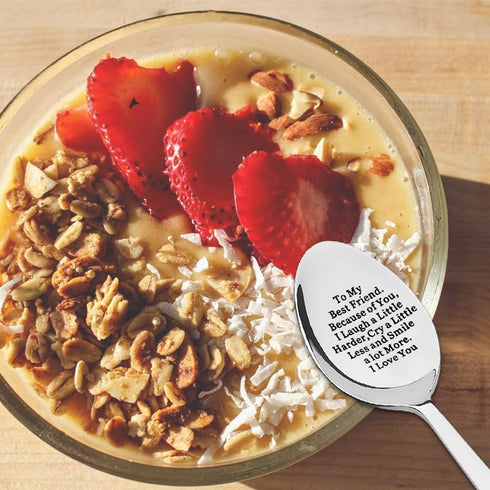 Friendship Spoon Gifts for Best Friend - Engraved Stainless Steel Spoon for Coffee & Tea Lovers