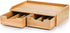 SOUJOY Bamboo Drawer Organizer for Coffee Pods, K Cup Organizer with Drawer and Side Storage Box for Kitchen