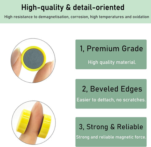 Fridge Magnets, 20 Pcs Magnet Strong Magnets Refrigerator Magnets Small Magnets for Whiteboard Heavy Duty Magnets Mini Magnets Cute Magnets for Fridge, Office, Classroom, Round Magnets (Yellow)