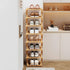 Closet (Nature-4 Shoe Rack - Foldable Vertical Shoe Rack for Entryway,Durable and Easy to Assemble,Applicable to Home