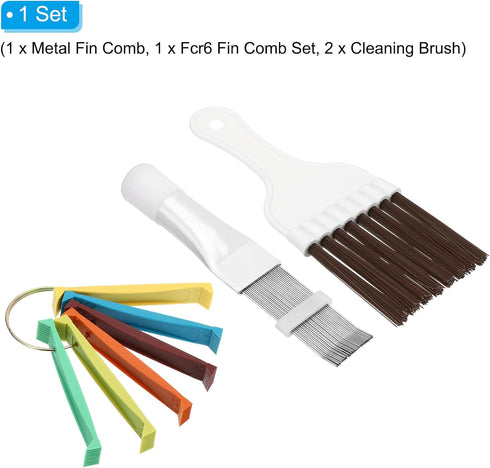 PATIKIL Air Conditioner Fin Comb, Stainless Steel Condenser Fin Straightener & Cleaning Brush Tool for AC Unit