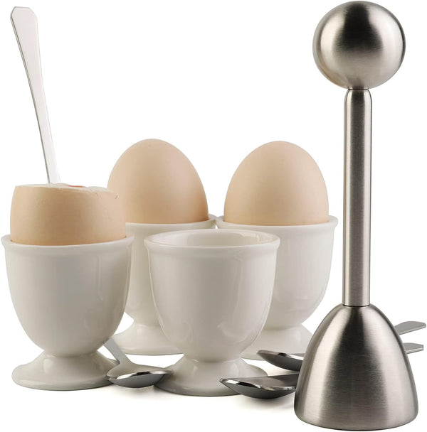 Egg Cracker Topper Set for Soft Hard Boiled Eggs Shell Removal Includes