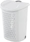 Generic White Wheeled Plastic Laundry Hamper Adult-Sized Rolling Basket With Handles For Home
