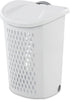 Generic White Wheeled Plastic Laundry Hamper Adult-Sized Rolling Basket With Handles For Home