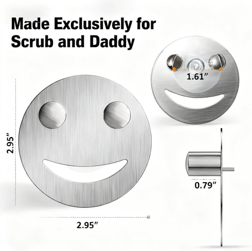 Yoshiky Stainless Steel Smiley Face Dish Sponge Holder, Silver Sink Caddy Organizer Storage with Suction Cup