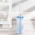 mDesign Toilet Bowl Brush and Holder - Covered Bathroom Toilet Brush - Standing Toilet Bowl Scrubber in Modern Holder