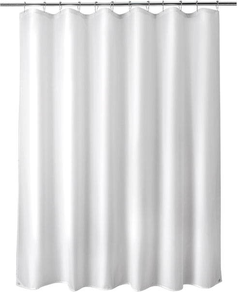 Titanker Washable Fabric Shower Curtain Liner, 72 x 65 Inches, White, Waterproof, Soft, Lightweight with 2 Magnets