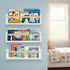 16 Inch Set 3, AZSKY Nursery Floating Shelves of White Wood Kids Wall Bookshelves & Book Organizer Ledge for Baby Room