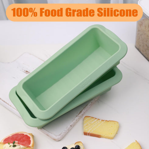 Silicone Bread Loaf Pans (2 Pack), Nonstick Baking Mold for Homemade Bread, 10.8x5.4x2.6 Inch