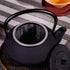 YARDWE Vintage Cast Iron Tea Pot, Small Teapot with Infuser for Loose Tea (Black, 2.83X2.75X1.69in)