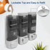 Emelunox 3-Chamber Wall Mount Shower Dispenser - No-Drill Adhesive or Drill Mount - Refillable Shampoo, Conditioner