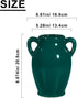 8 Inch 2 Sunddo Modern Ceramic Vase for Decor - Green Decorative Vase with Handles, Pampas Grass Vases