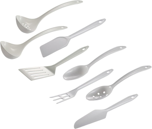 Hutzler LOPOL Reinforced Nylon Utensils, 11", White, Set of 8