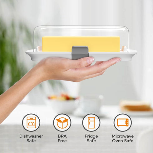 Countertop Pisol Butter Dish with Lid for and Refrigerator Door Shelf, Airtight Butter Keeper Container, Butter Holder