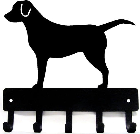 Labrador Retriever Key Holder & Dog Leash Hanger for Wall, Large 9 inch Wide with 5 Hooks, Made in USA