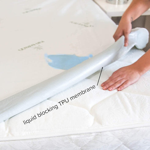 California King Mattress Protector by PURE BAMBOO, Waterproof - Viscose Derived from Bamboo, Breathable, Noiseless