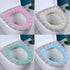 4 Pcs Soft Toilet Seat Cover Pad, Warmer Stretchable Thicker Washable Cloth, Double Color