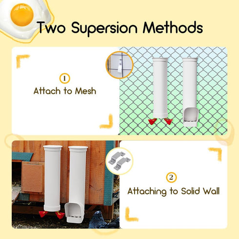 1 VOSON Gallon Hanging Chicken Waterer with Two Automatic-Fill Water Cups - No Waste Poultry Water Dispenser for Coop