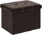 B FSOBEIIALEO Folding Storage Ottoman Cube, Faux Leather Footrest Seat Coffee Table,