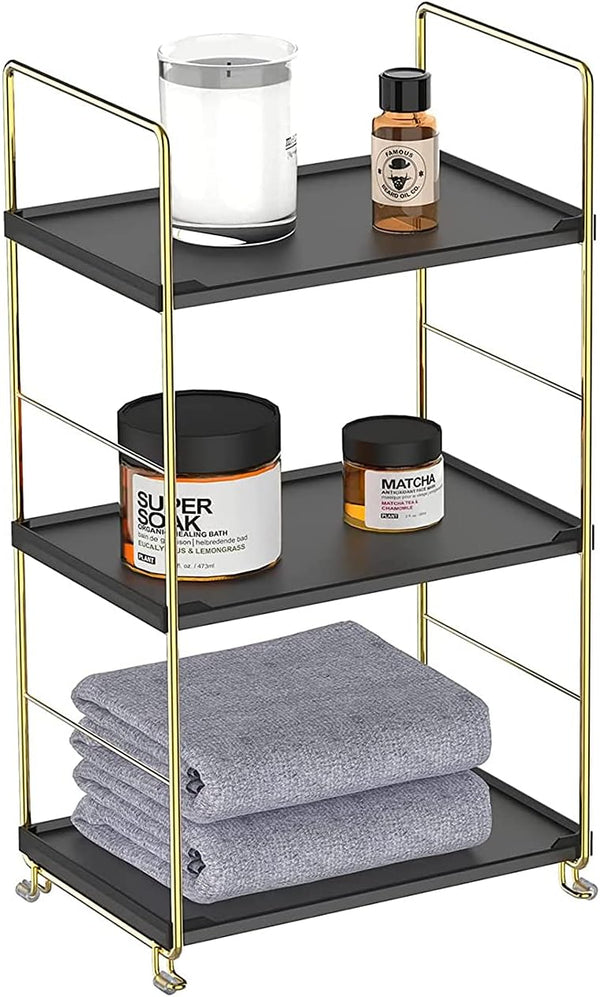 kaileyouxiangongsi Freestanding Organizer Shelf, 3-Tier Bathroom Countertop Organizer, Makeup Organizer -Corner Storage Shelf,