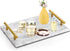 DEAYOU Decorative Tray with Gold Handles, Natural Marble Stone Tray, 12" Nightstand