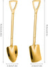 10PCS Gold Shovel Shape Spoons, Stainless Steel Tea Spoon Coffee Spoon Dessert Spoon, Mini Cute Mixing Spoon Sugar Spoon Cake Spoon Ice Cream Spoon, Small Gift Tea Set Tableware