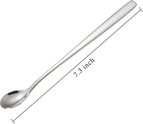 Stainless Steel Iced Tea Spoons Set of 6 Cocktail stir sticks Spoons Bar Spoon for Cold Drinks