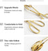 2 Pieces Stainless Steel Buffet Salad Tongs, Food Scissor Tongs for Kitchen Serving and Cooking (Gold)