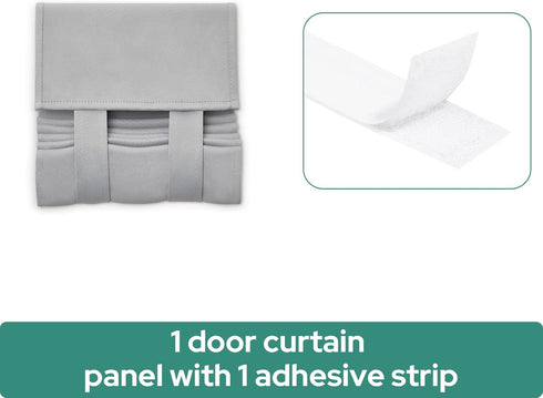 HOMEIDEAS Side Door Curtains for Small Windows, 2 Panel Privacy Covering for Glass Door, Grey